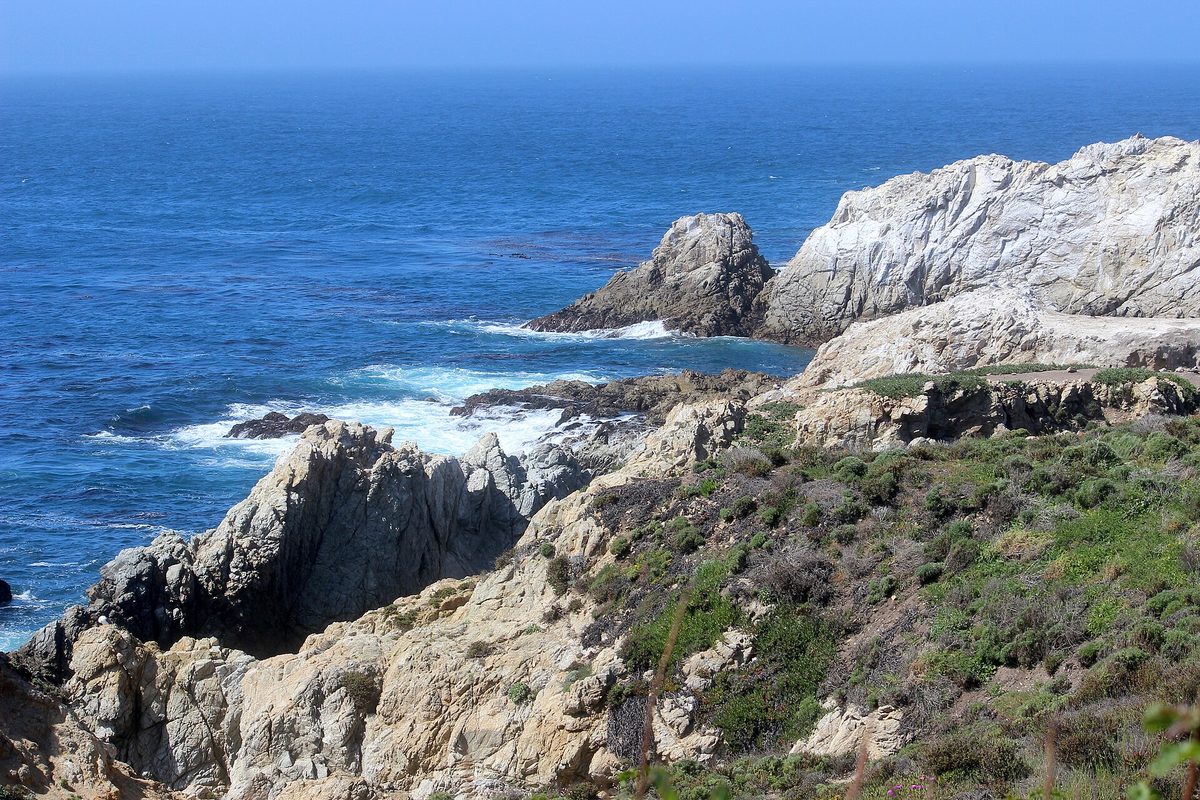 White granite headlands, coves, and kelp-blue water at Point Lobos State Natural Reserve